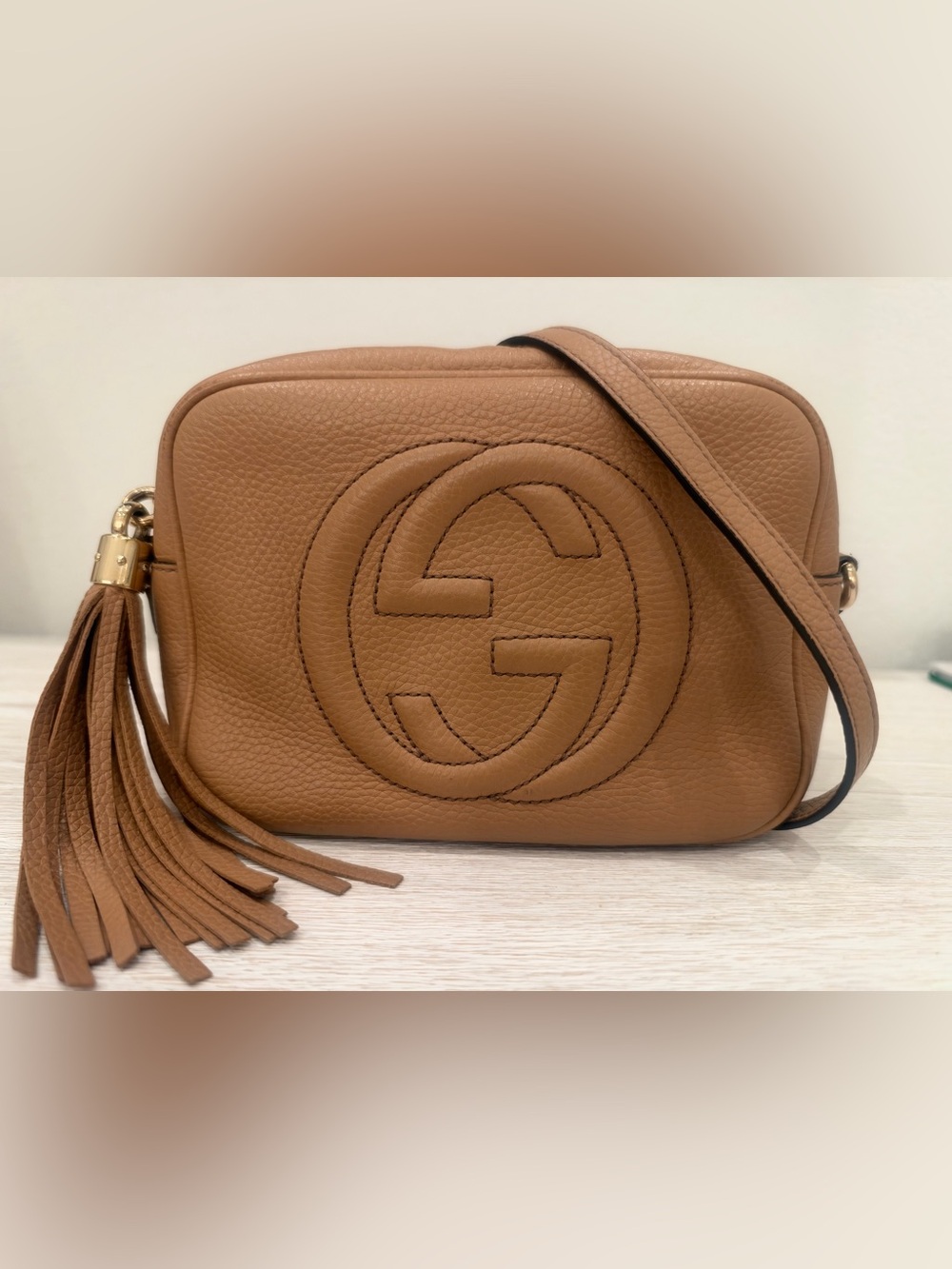 Gucci Beige SoHo Disco Crossbody Handbag